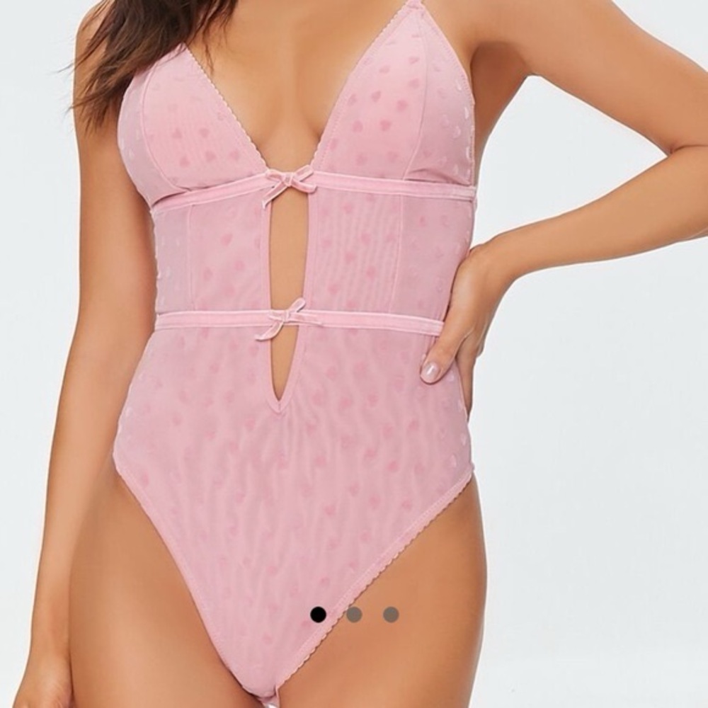 PERFECT Pink Heart mesh body suit
